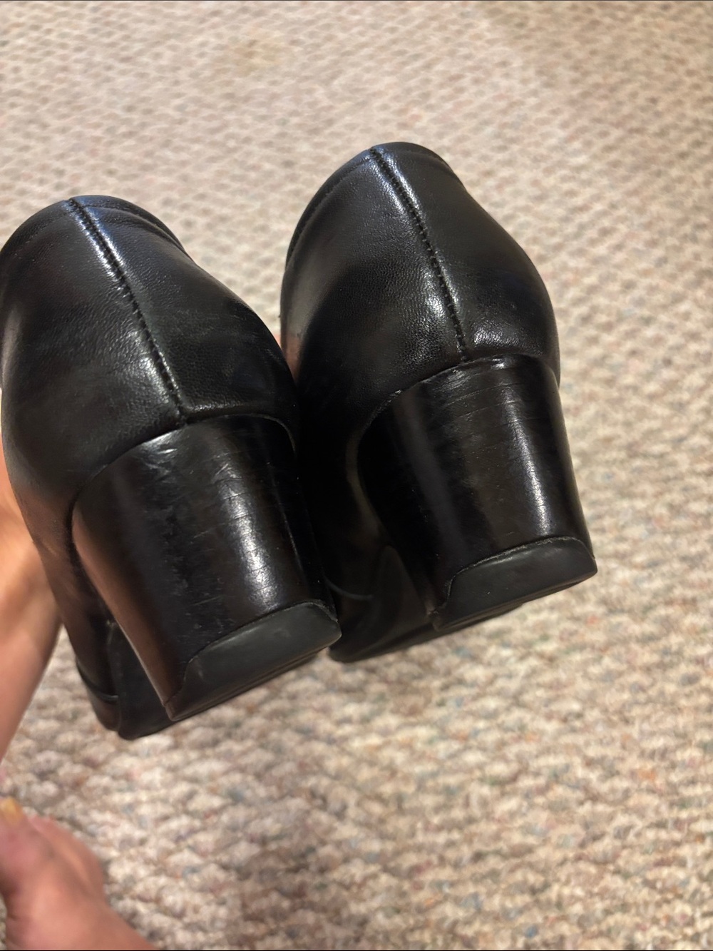 Clarks Black Leather Slip-On Low Heel Pumps - Picture 4 of 7